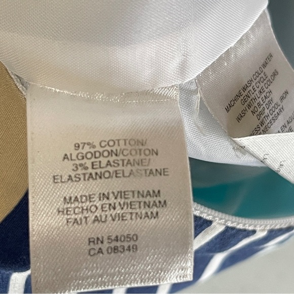 NINE & CO. Striped Cotton Fit & Flare Dress with Pockets, Size 6 - Picture 7 of 9